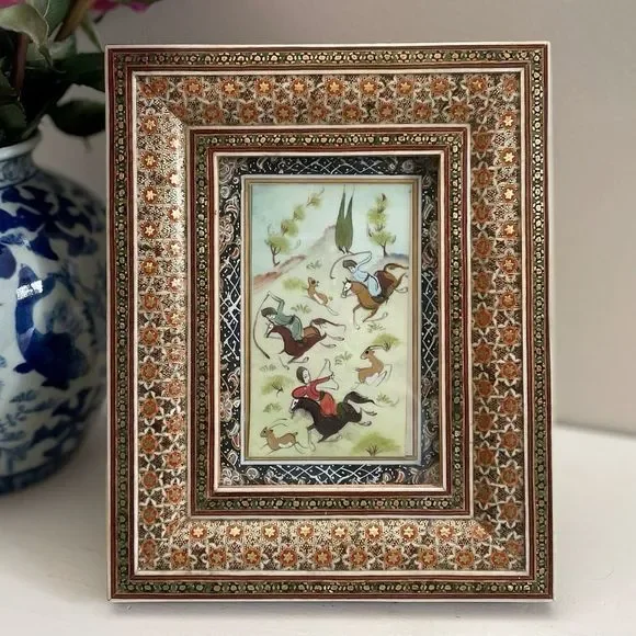 HOST PICK | Vintage | Persian Khatami Inlay Framed Art - Picture 7 of 12